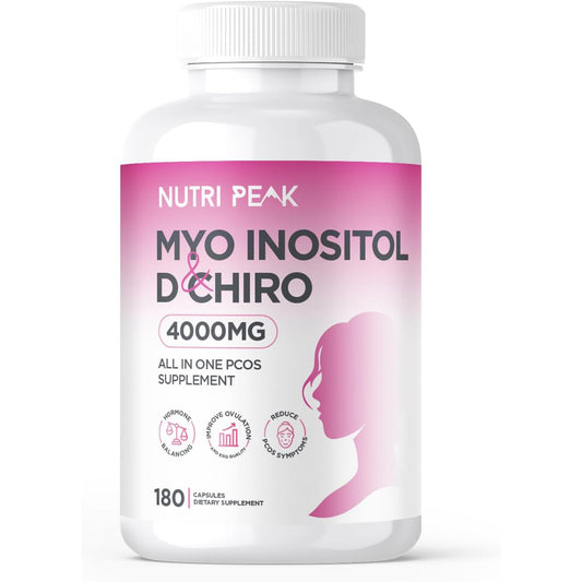 Nutri Peak Myo-Inositol & D Chiro All in One PCOS Supplement, 4000mg, 180 Capsules