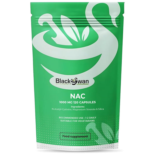 Black Swan NAC Capsules - 1000mg N Acetyl Cysteine - 120 Caps, 4 Month Supply