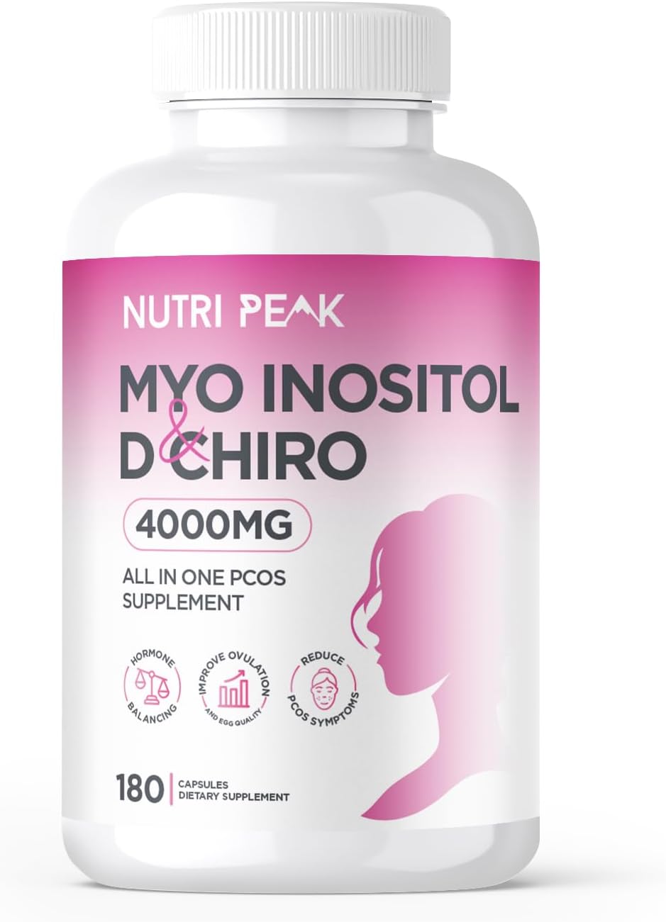 Nutri Peak Myo-Inositol & D Chiro All in One PCOS Supplement, 4000mg, 180 Capsules