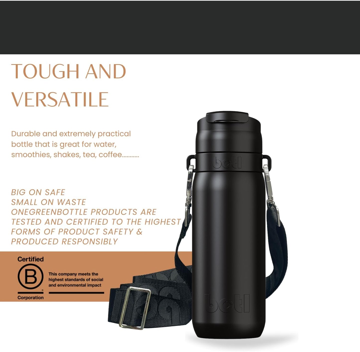 600ml Brew Flask, Stainless Steel, Vacuum Insulated, Triple Wall, Leakproof Metal Bottle