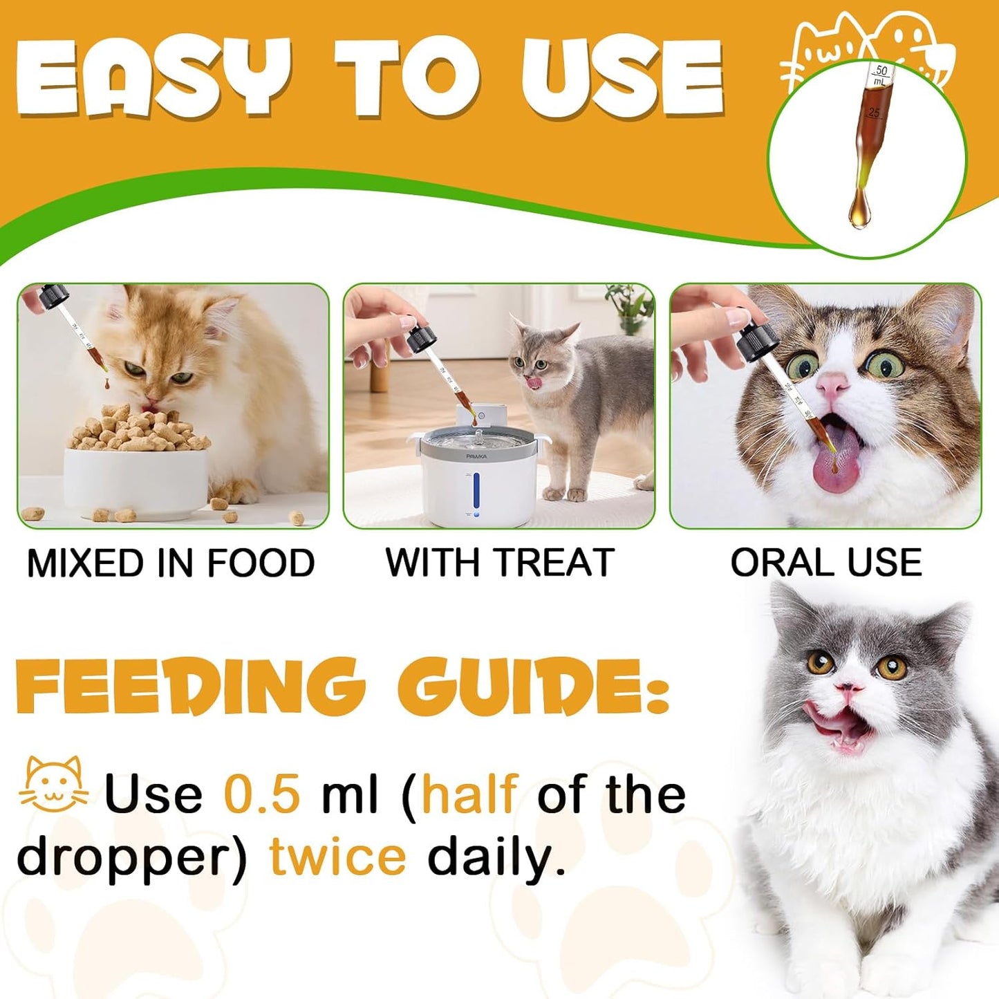 Oimmal Cat Allergy Drops for Cats, 60ml Dropper Bottle