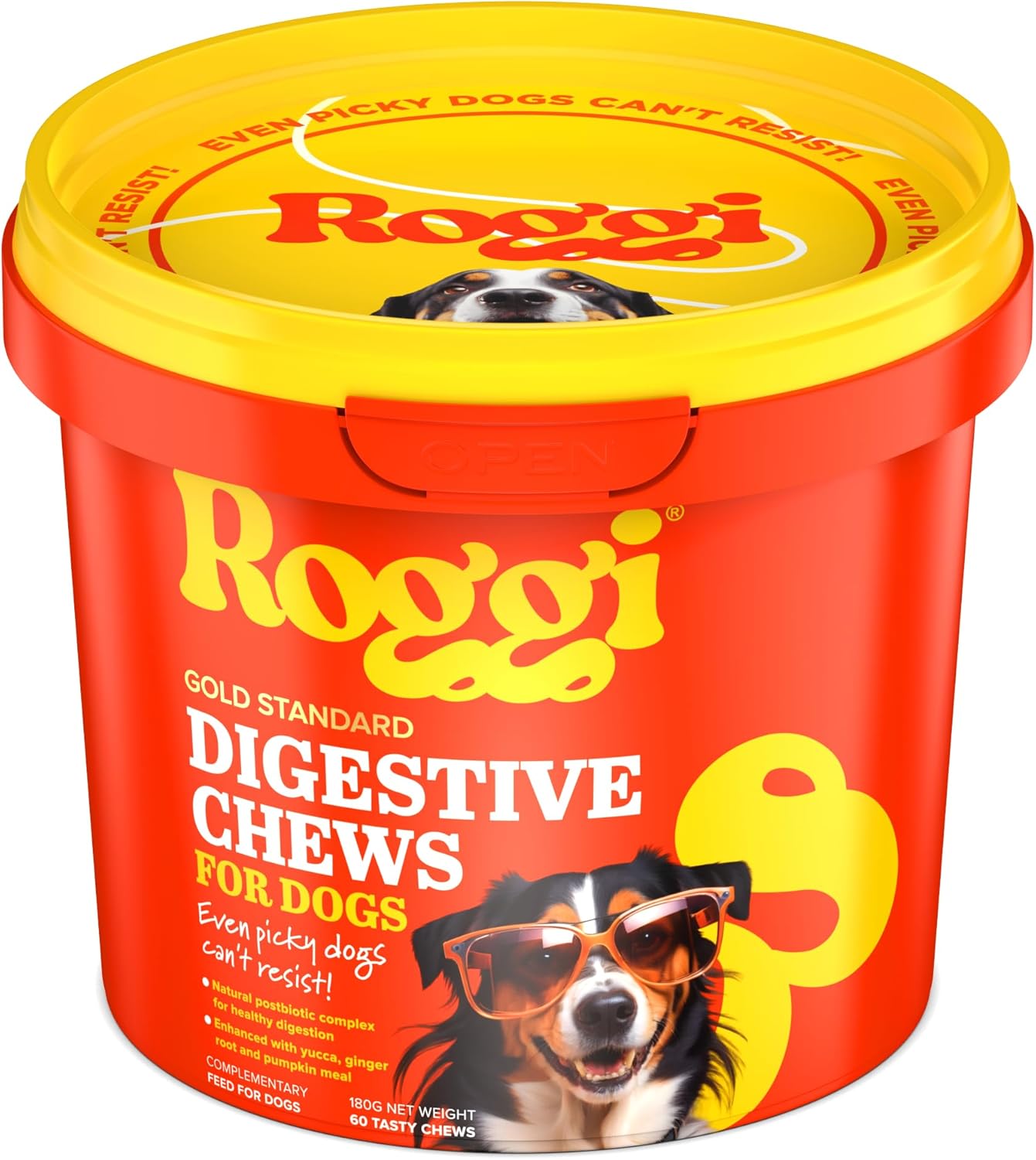 Roggi Digestive Probiotic Chews For Dogs, 60 Chews