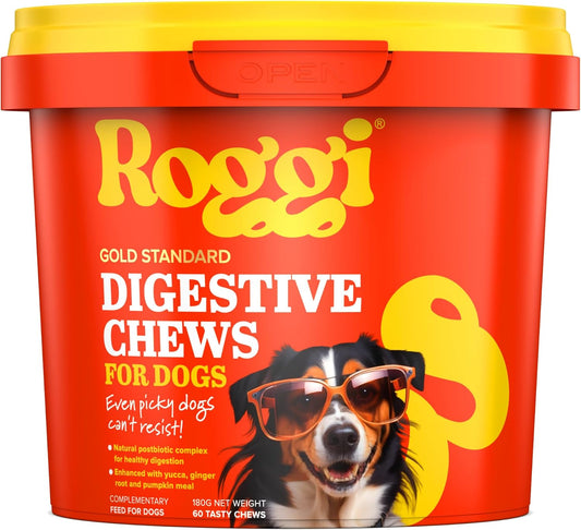 Roggi Digestive Probiotic Chews For Dogs, 60 Chews