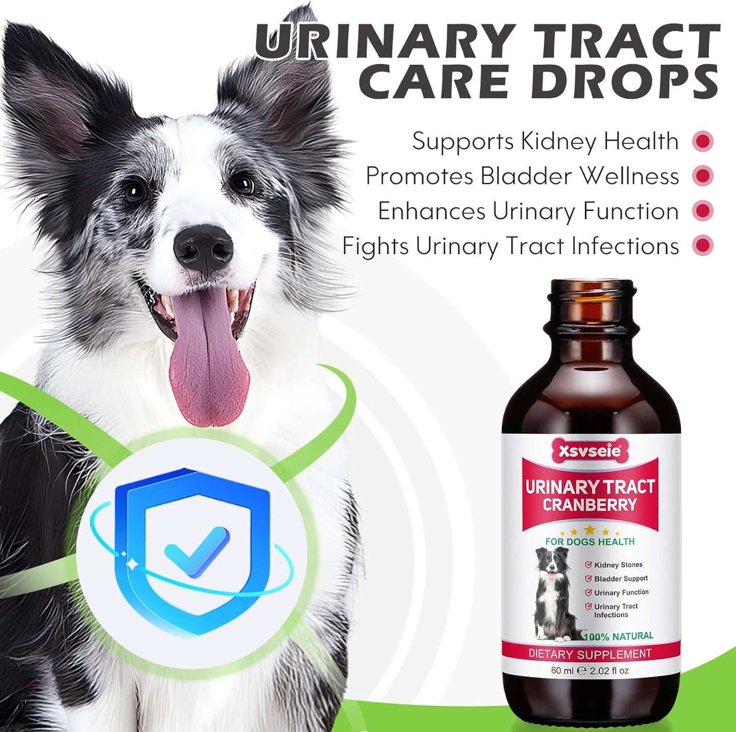 Xsvseie Urinary Tract Support Drops for Dogs, 60ml Dropper Bottle