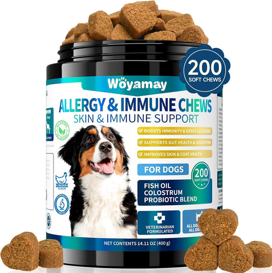 Woyamay Itch & Allergy Immunity Treats for Dogs, 200 Soft Chews