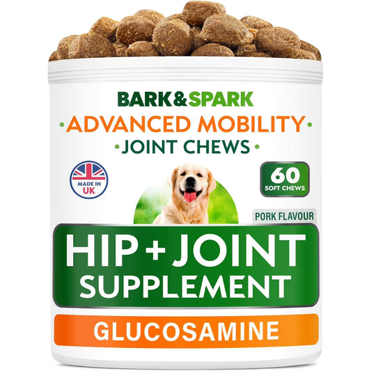 BARK&SPARK Hip & Joint Supplement for Dogs, 60 Soft Chews