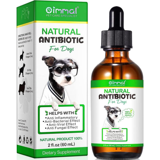 Oimmal Natural Antibiotics Drops for Dogs, 60ml Dropper Bottle